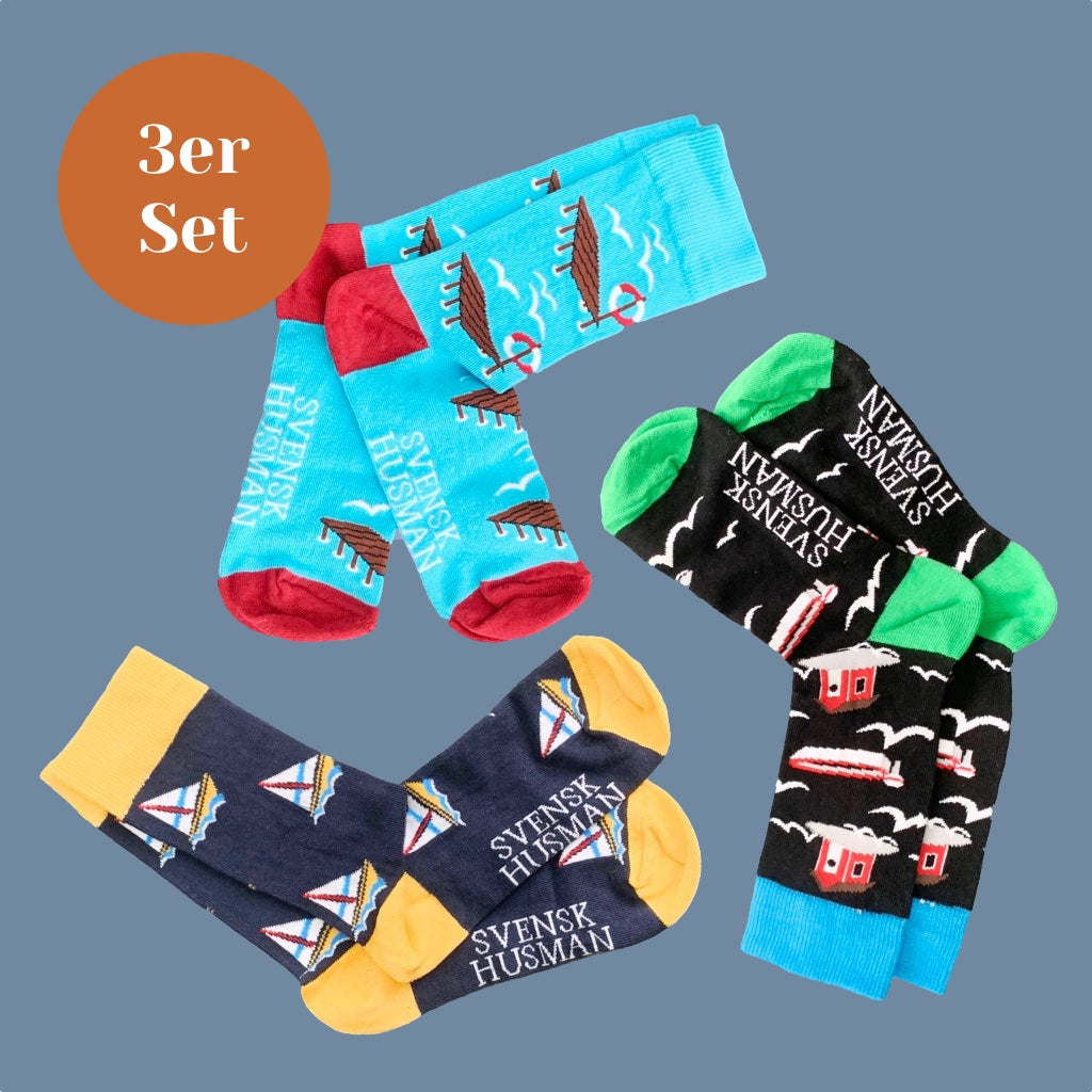3 Paar verschiedene <socken aus dem Set Schären