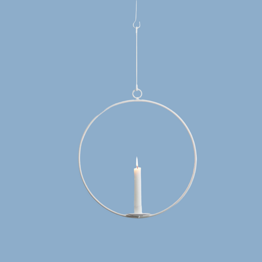 Kerzenhalter Metall „Ring” weiß