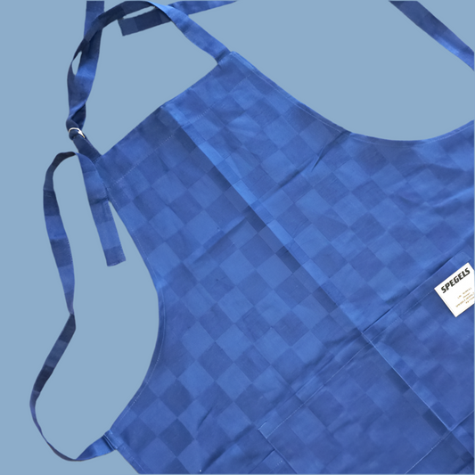 Schürze „Kochlust“ Halbleinen blau