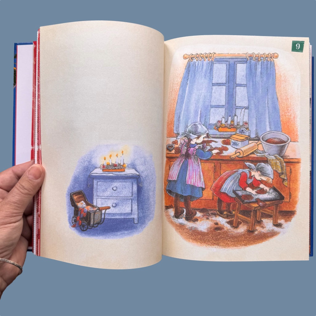 Detail einer Bildseite des Adventskalenderbuches von Astrid Lindgren