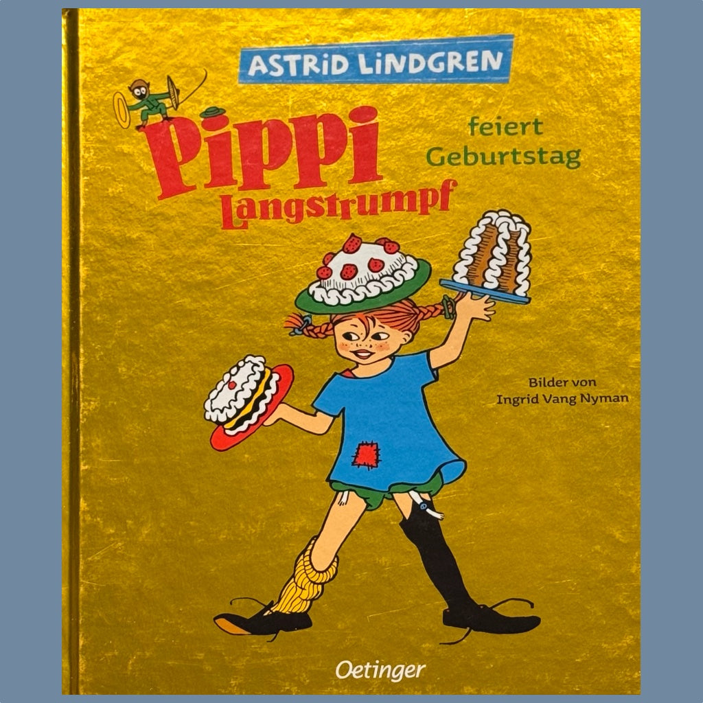 Ttel des Buches Pippi Langstrumpf feiert Geburtstag