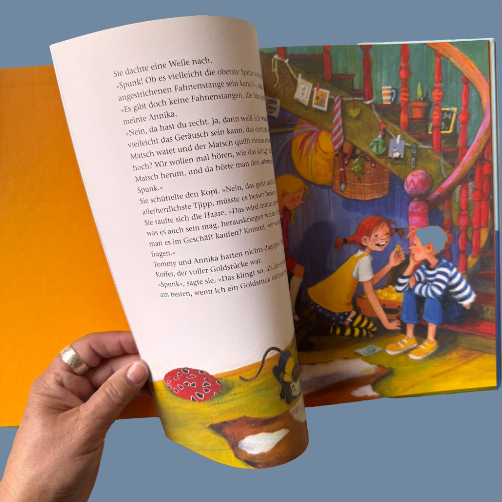 Detail des Kinderbuches Pippi findet einen Spunk von Astrid Lindgren