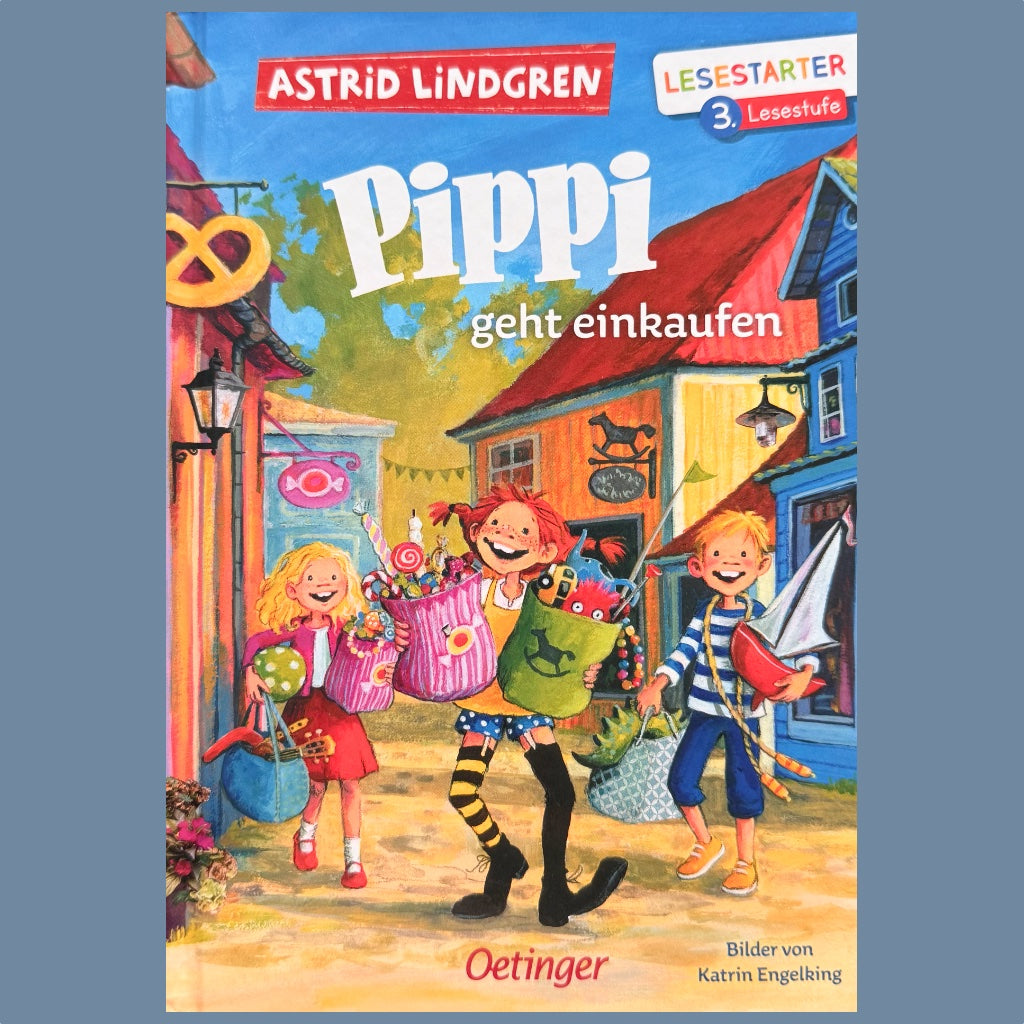 Titel des Bilder- und Lesebuhs Pippi geht einkaufen