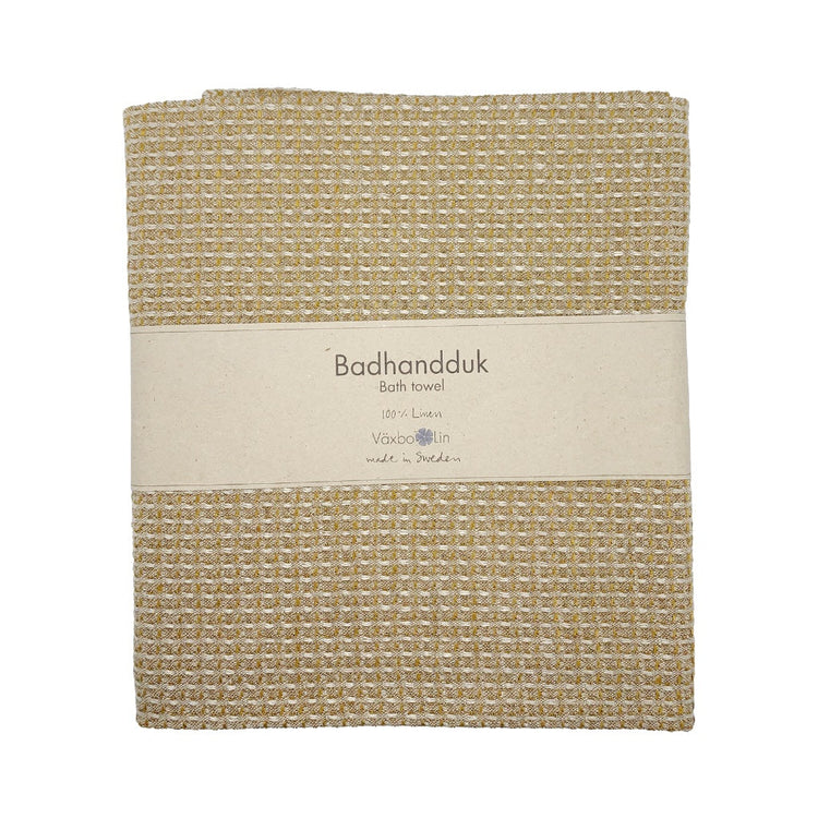Badetuch_Bubbel_ocker_Leinen_Vaexbo_Lin_Mys_Shop
