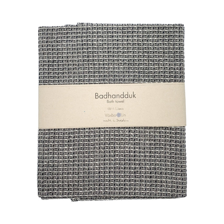 Badetuch_Bubbel_schwarz_Leinen_Vaexbo_Lin_Mys_Shop