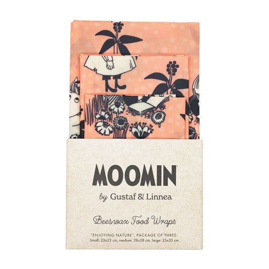 Bienenwachstücher 3er Set „Draußen Sein” Mumin hellorange