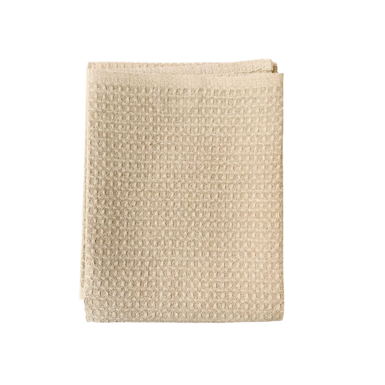 Handtuch Bubbel aus Leinen in natur, zusammengefaltet