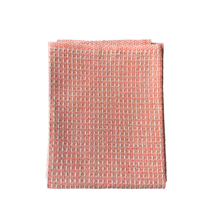 Handtuch Bubbel aus Leinen in ziegelrot, zusammengefaltet