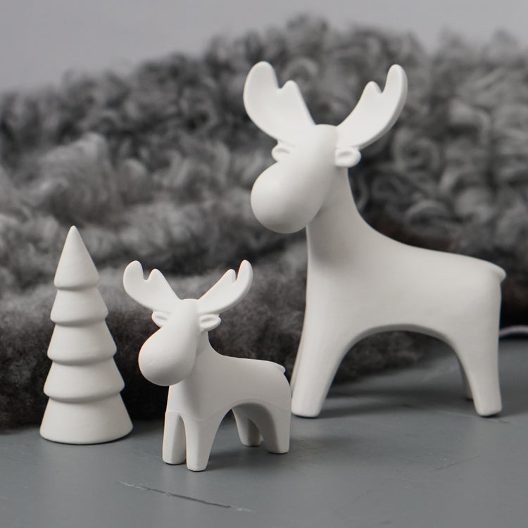 Deko-Elch Keramik „Ivan“ weiß groß