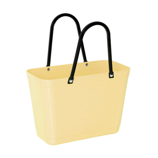 Einkaufstasche Hinza klein in der Farbe zitronengelb mit zwei schwarzen Henkeln