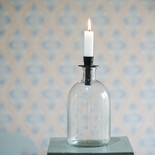 Kerzenhalter für Flaschen - Schwarzer Metallaufsatz „Flaska“