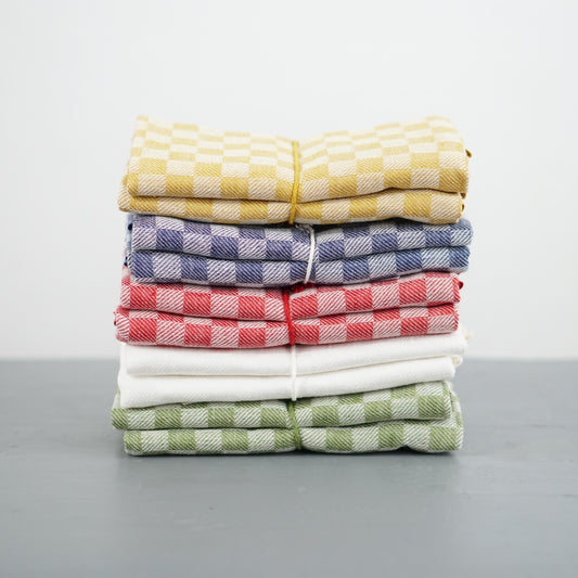 Handtuch Halbleinen „Schach“ weiß