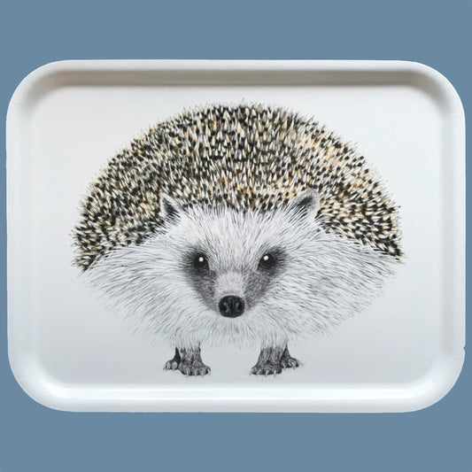 Großes Holztablett mit Motiv Igel