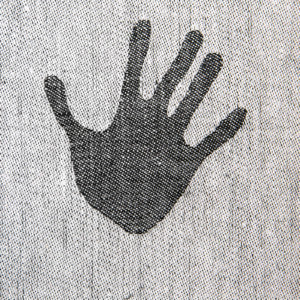 Detail des Handtuchs handduken aus Leinen schwarz