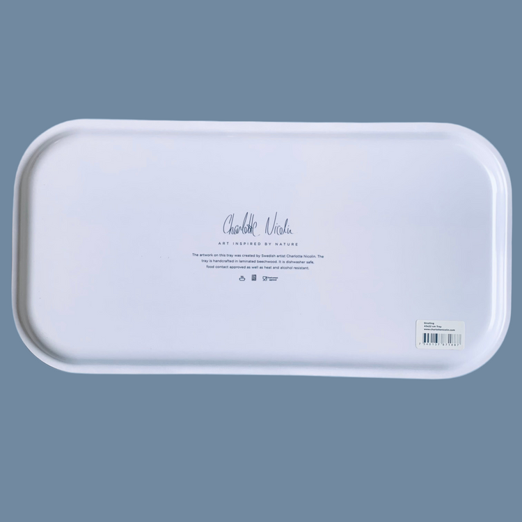 Rückseite des länglichen Holztabletts von Charlotte Nicolin