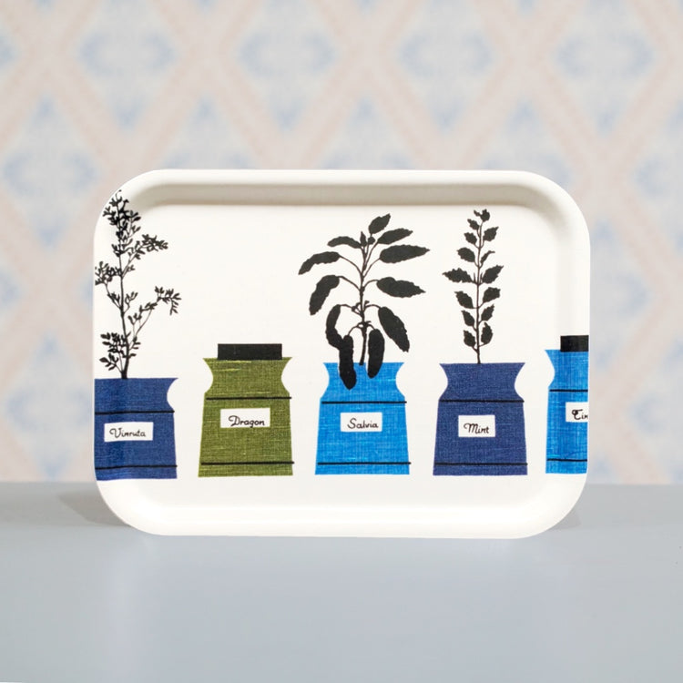 Rechteckiges Tablett aus Holz mit Muster Persons Kryddskåp