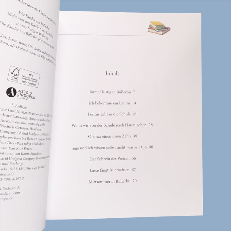 Inhaltsverzeichnis des Buches Immer lustig in Bullerbü von Astrid Lindgren