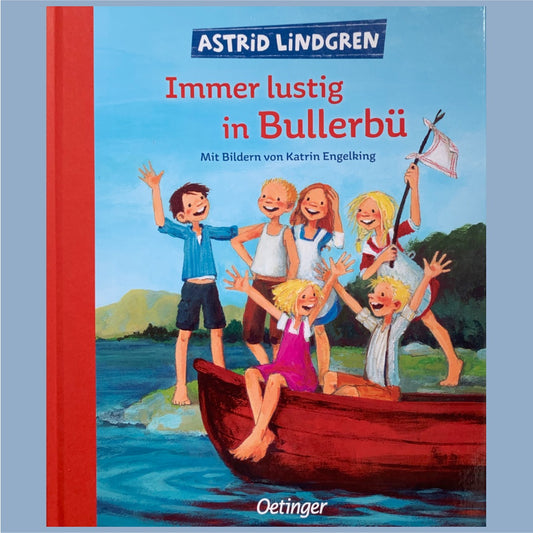 Titel des Buches Immer lustig in Bullerbü von Astrid Lindgren