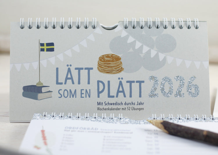 Titelseite des Wochenkalenders Lätt som en Plätt mit Schwedischübungen