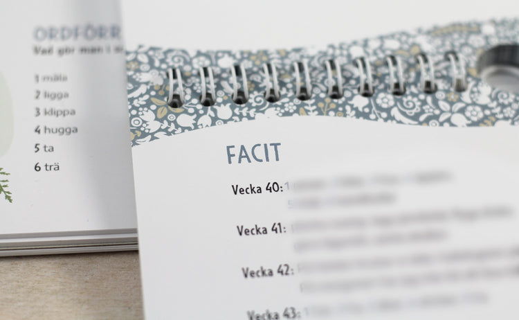 Facitseite des Wochenkalenders Lätt som en Plätt mit Schwedischübungen