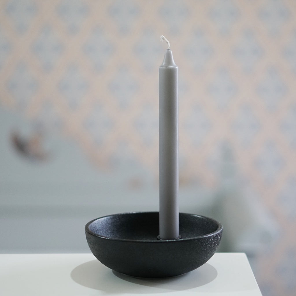 Kerzenhalter_Keramik_Lidatorp_klein_glossy_schwarz_Storefactory_Mys_Shop
