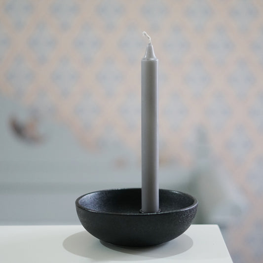 Kerzenhalter_Keramik_Lidatorp_klein_glossy_schwarz_Storefactory_Mys_Shop