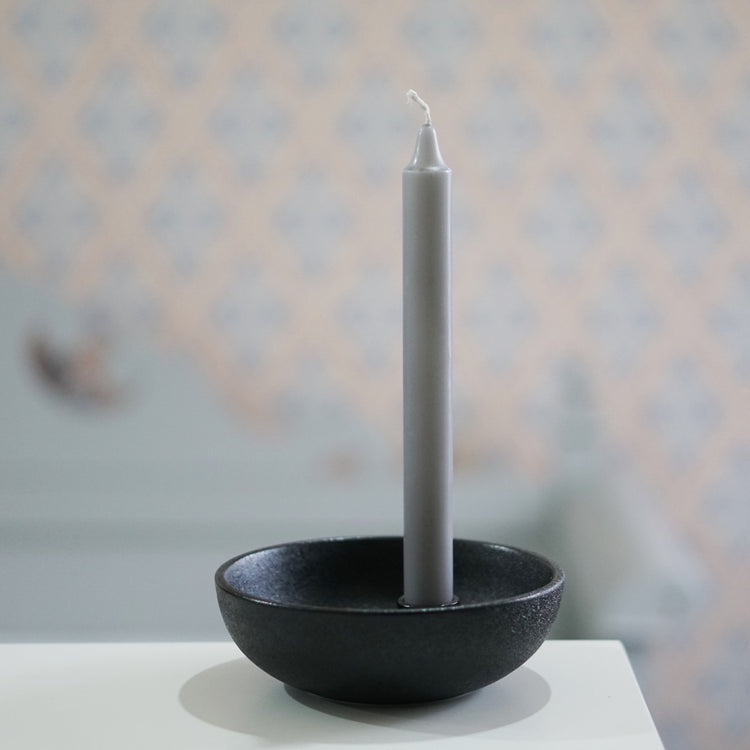 Kerzenhalter_Keramik_Lidatorp_klein_glossy_schwarz_Storefactory_Mys_Shop
