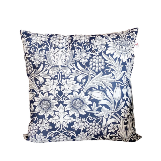 Kissen aus Baumwolle mit Muster Sunflower blau von Klippan