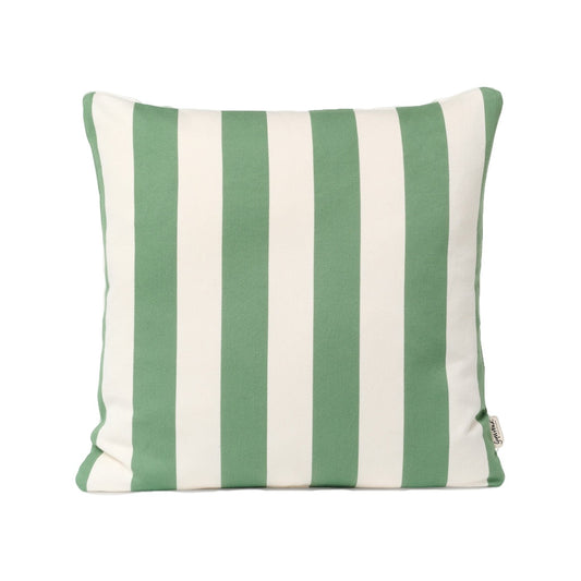 Kissen Siri Stripe in Grün aus Baumwolle