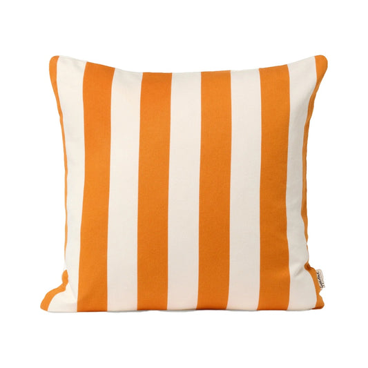 Kissen Siri Stripe aus Baumwolle in Orange