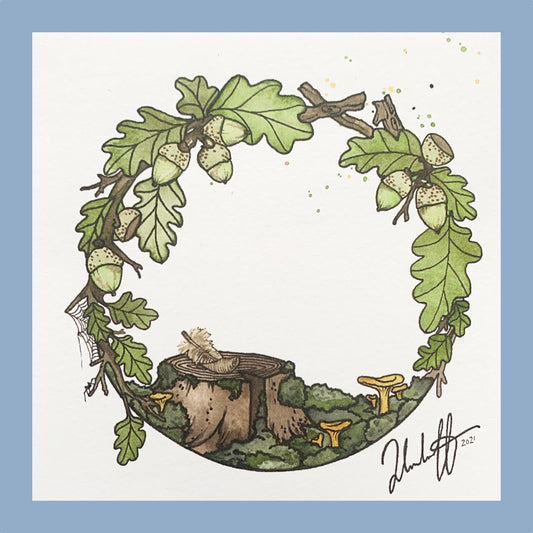 Klappkarte Motiv Pfifferlinge im Wald von Nya Makeriet erhältlich bei MYS