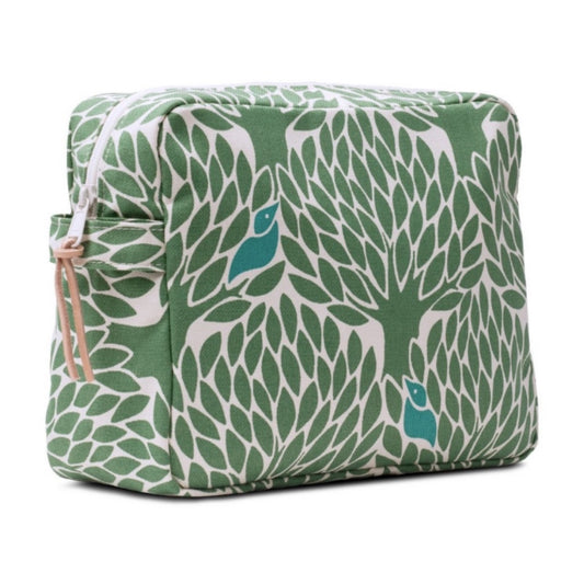 Kosmetiktasche XL Gömställe in grün aus nachhaltiger Bio Baumwolle