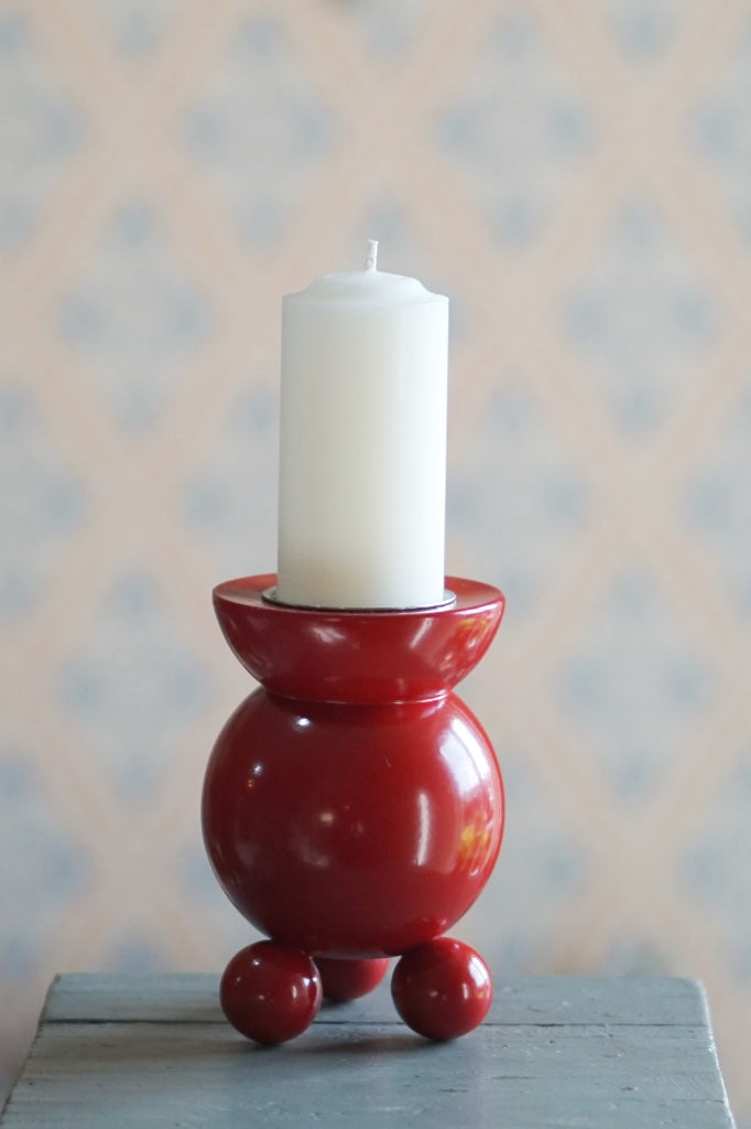 Kugelleuchter Holz groß rot