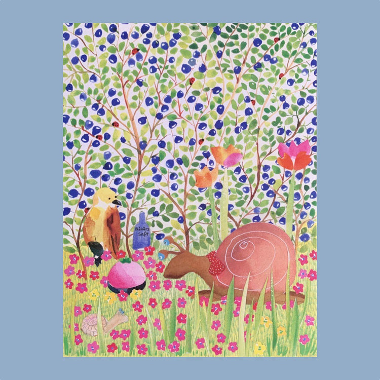 Kunstpostkarte Im Blaubeerwald von Ann-Marie Bäck erhältlich im Mys-Shop