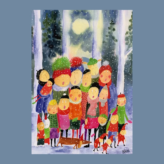 Kunstpostkarte Luciachor zwischen Birken