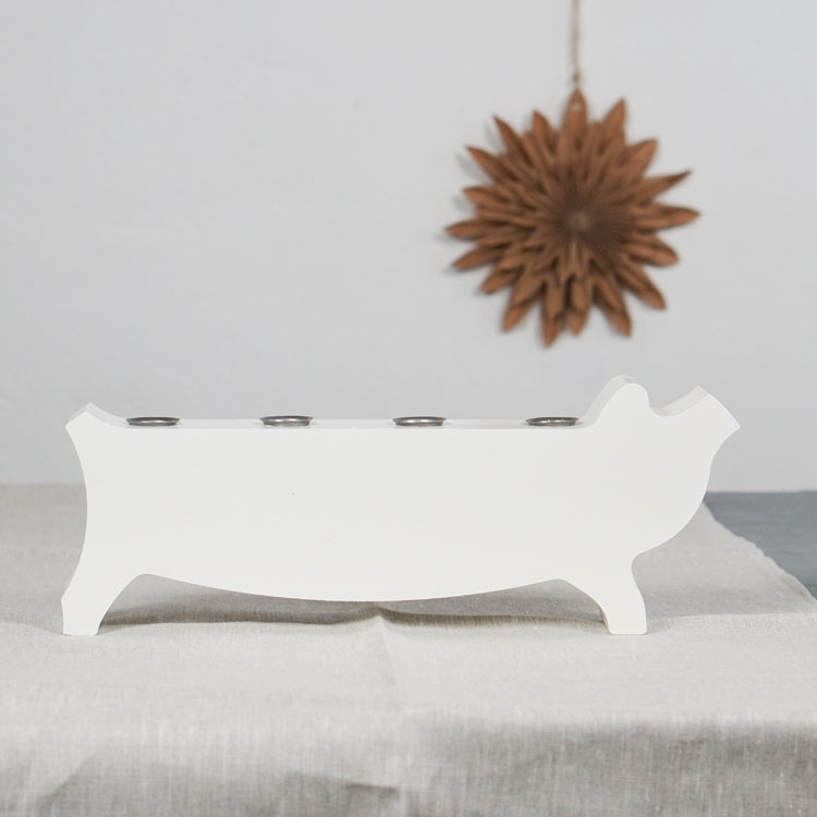 Leuchter_Holz_weiss_Weihnachten_Schweinchen_Formverket_Mys-Shop