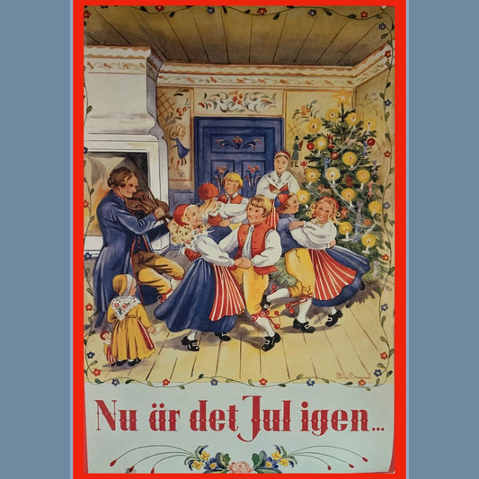 Poster Nu är det jul igen mit Tanzszene und Text