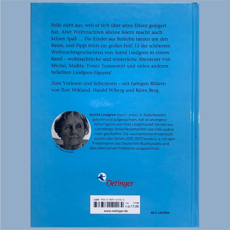 Rückseite des Buches Pelle zieht aus und andere Weihnachtsgeschichten von Astrid Lindgren