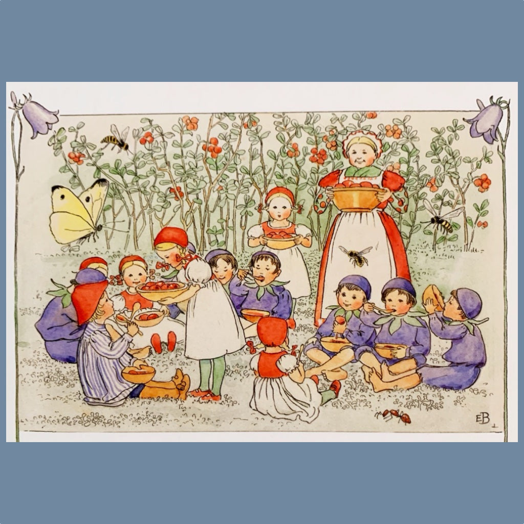 Postkarte mit Motiv Blaubeerkinder