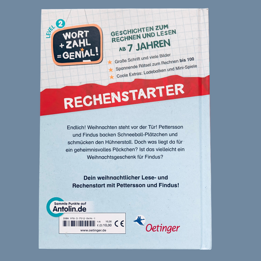 Rückseite des Buches Pettersson und Findus: Findus feiert Weihnachten