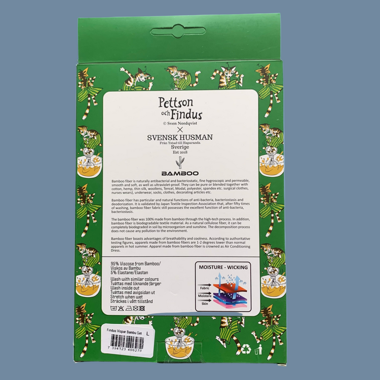 Verpackung Rückseite der 2teiligen Funktionsunterwäsche mit Findus