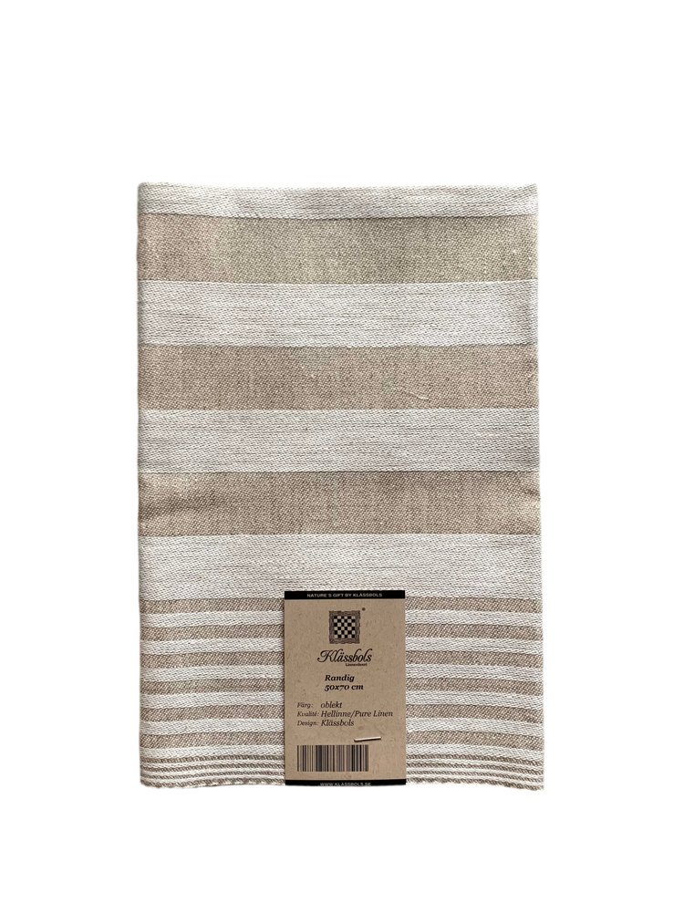 Naturfarbenes Handtuch Randig aus Leinen von Klässbols Linneväveri