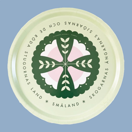 rundes Tablett mit Muster Småland von David Linder