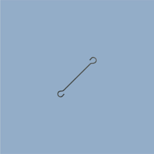 S-förmiger Haken mit 20 cm Länge vor hellblauem Hintergrund