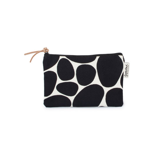 kleine Kosmetiktasche aus Baumwolle Stenar in Schwarz