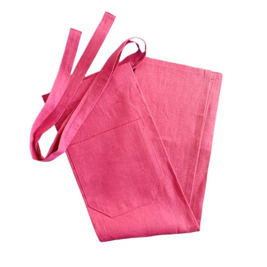 Bistroschürze Leinen pink