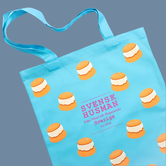 Blaue Tragetasche Semla aus Baumwolle