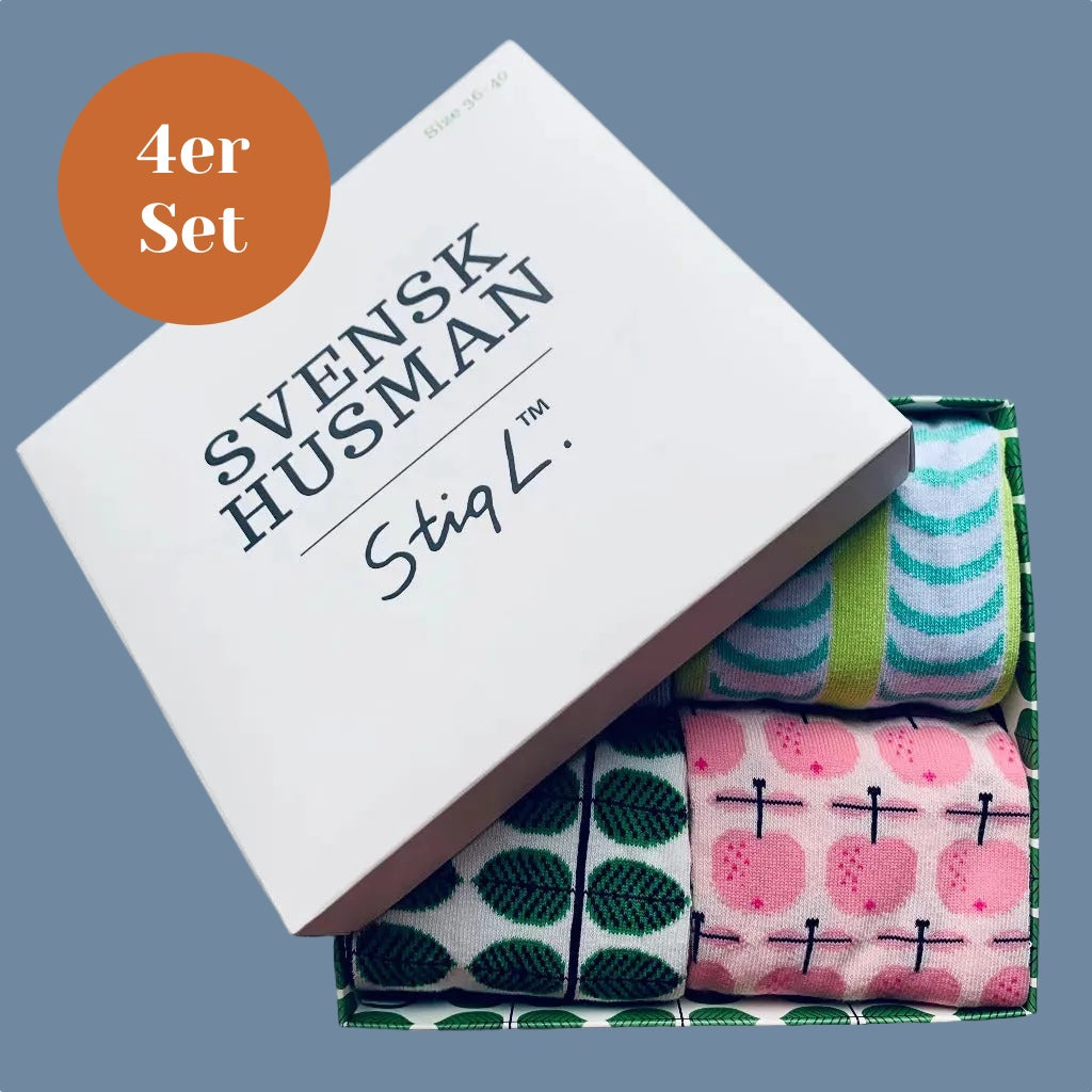 Geschenkbox Socken Stig L mit Label 4er Set