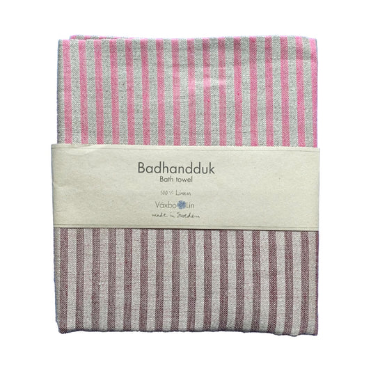 Badetuch Storm aus Leinen in rot/cerise von Växbo lin erhältlich bei MYS