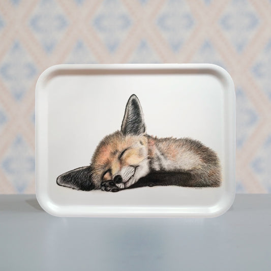 Tablett aus Holz mit Motiv Fuchs von Charlotte Nicolin erhältlich bei MYS